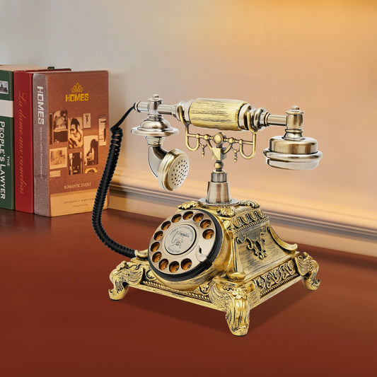 Retro Rotary Landline Phone,Vintage Turntable Telephone,Antique European Style Telephone,Old Fashioned Dial Phone