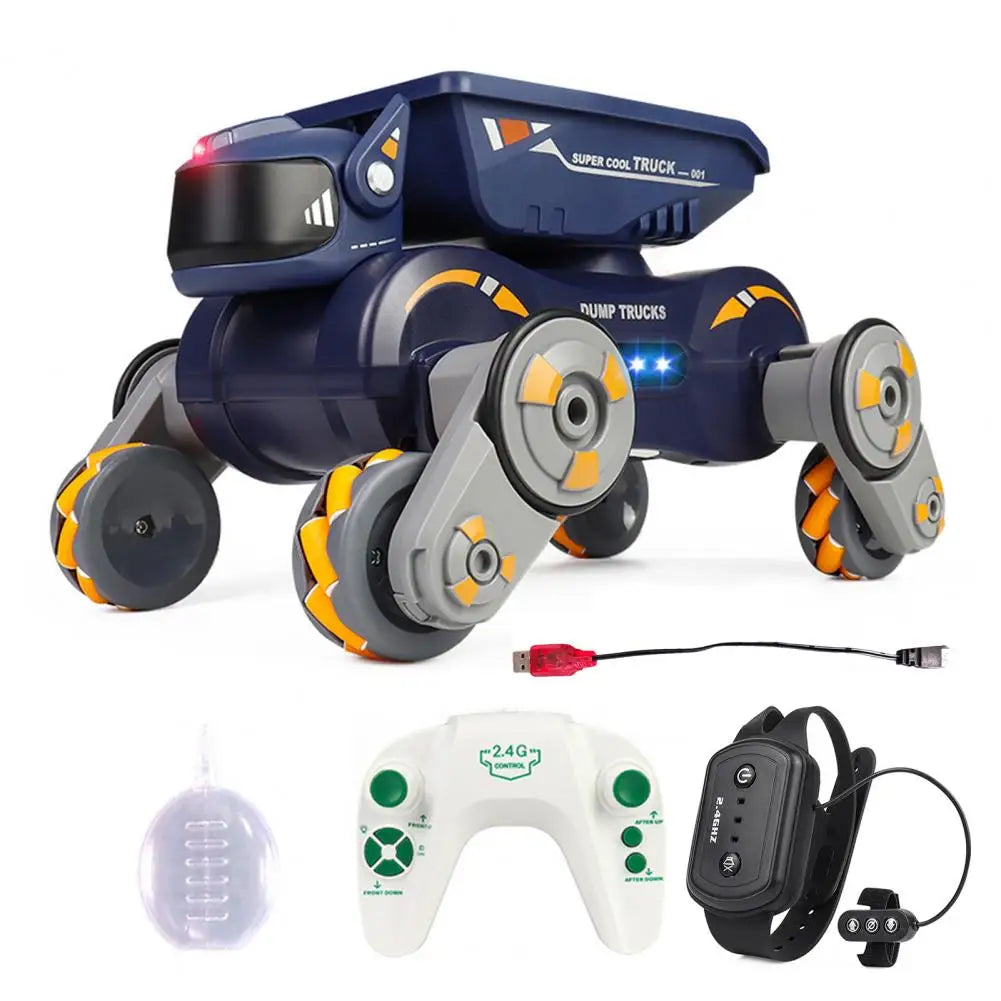 360-degree Rotation Rc Car Electric Rc Stunt Car with Light Music Gesture Sensing Robot Dog Toy 2.4ghz Remote for Toddlers