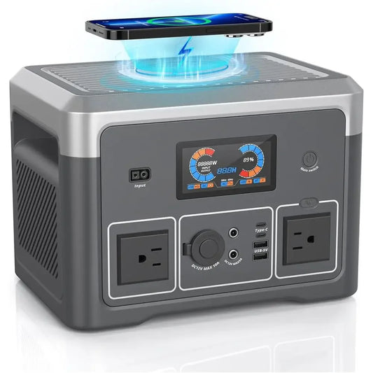 Compact 384Wh Battery Backup Power Station with 600W Output and 10 Outlets for Emergency, Outdoor, and Home Use