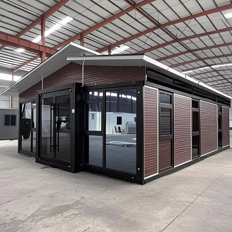 Tiny House 20ft 40ft Foldable Container Home Prefab Folding House for Sale Modern Double-wing Extended Wooden Container House