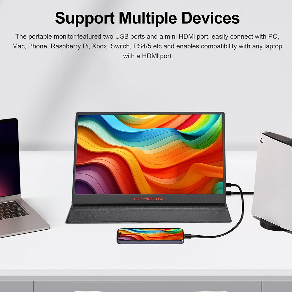 GTMEDIA 17.3 Inch Portable Monitor IPS FullHD Screen 1920*1080 Travel Gaming Display for Laptop/Macbook In Stock At US Warehouse