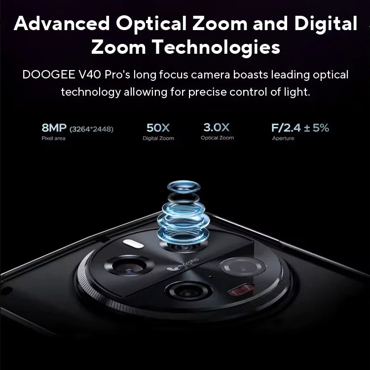 World Premiere DOOGEE V40 Pro 5G Rugged Phone 6.78" 16GB+512GB Gaming Phones Dimensity 7300 200MP AI Camera 8680mAh Android 14