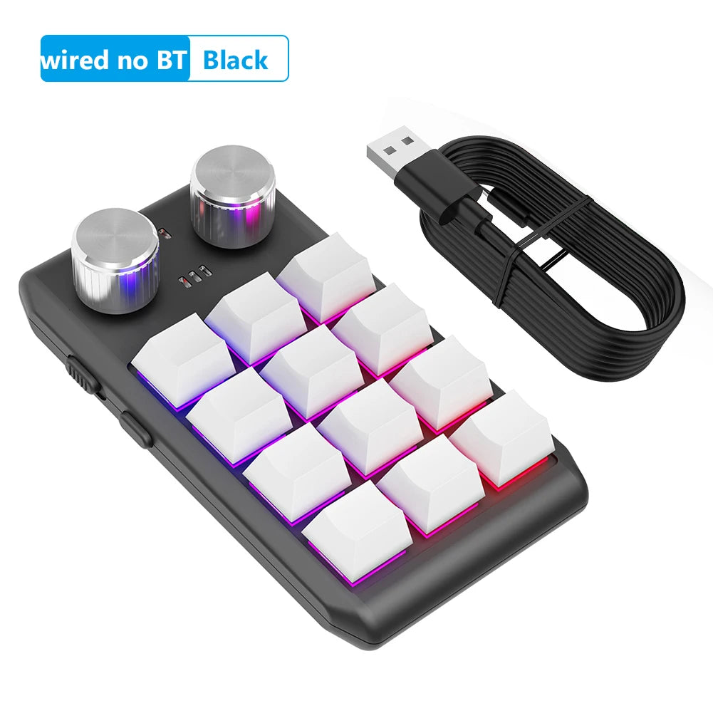 RGB Macro Keyboard Programmable Hot Swap DIY One-handed Mechanical Keypad Dual Type-C Interface Ultra-thin Support for Windows