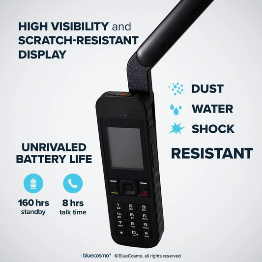 2.1 Satellite Phone Kit (SIM Included), unlocked - Global Coverage - Voice, SMS, GPS Tracking, Emergency SOS - Prepaid