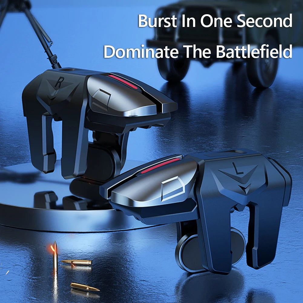 2pcs 6 Finger Gaming Trigger for PUBG Game Mobile Phone Gamepad Mobile Gamepad Trigger Joystick for Ios Android Mobiles Phones