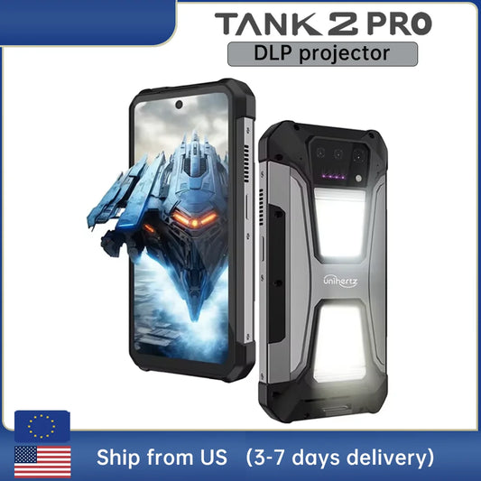 Unihertz Tank 2 PRO 8849 Rugged Phone Built in Projector,24GB 512GB,100MP Camera, 100MP, NFC, Helio G99, 23800mAh, 24GB 512GB