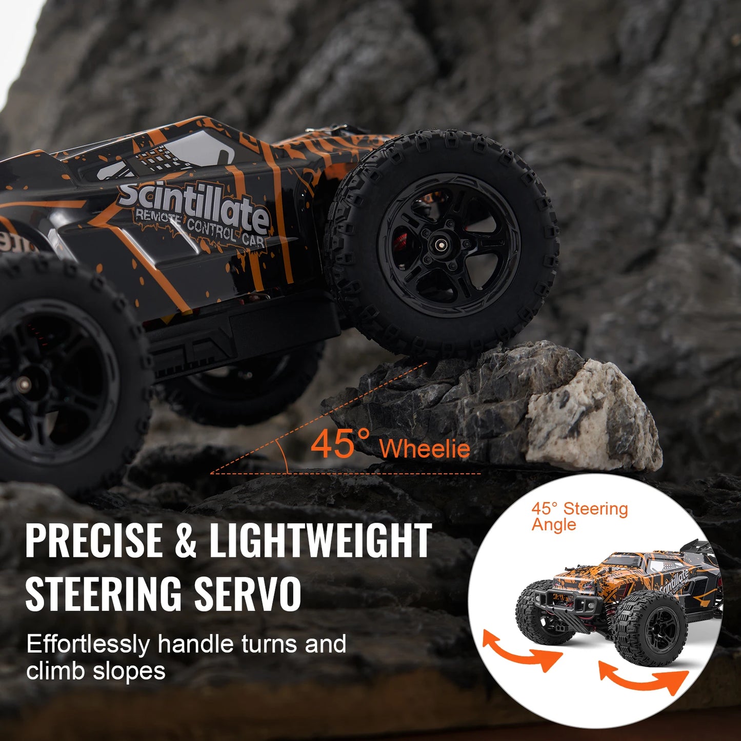 SucceBuy 50 km/h 1:10 RC Car High Speed All Terrain 4WD Off-Road Truck with 45° Wheelie Hobby RC Racing Car Toys Gift for Kids