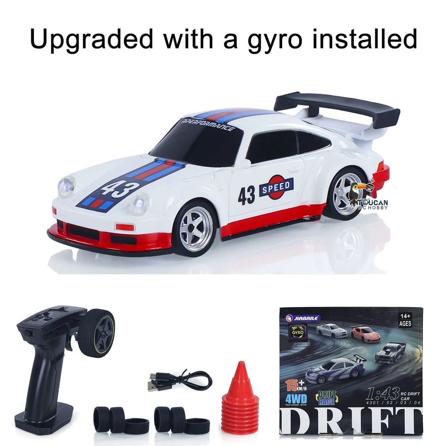 US Stock RC Drift Car 1/43 RTR Race 4WD Gyro Four-wheel Drive Radio Control High Speed Model 2.4G Racing Drifting Cars Toy Model
