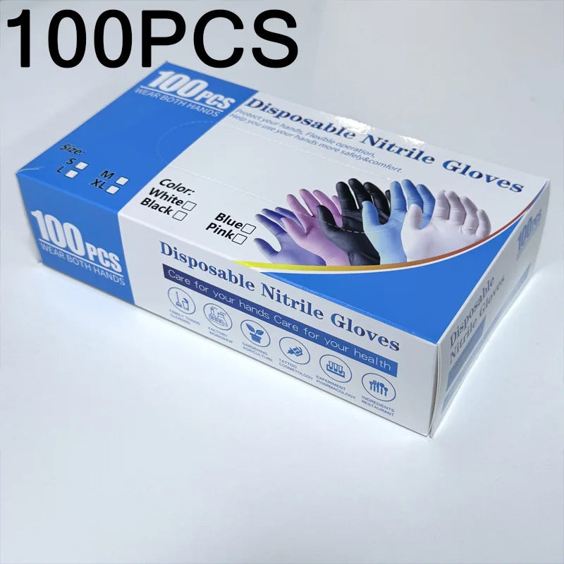 100 Pcs,Disposable Nitrile Gloves - Nitrile Material, High Elasticity, Not Easy to Break, Thickened & Non-Allergenic