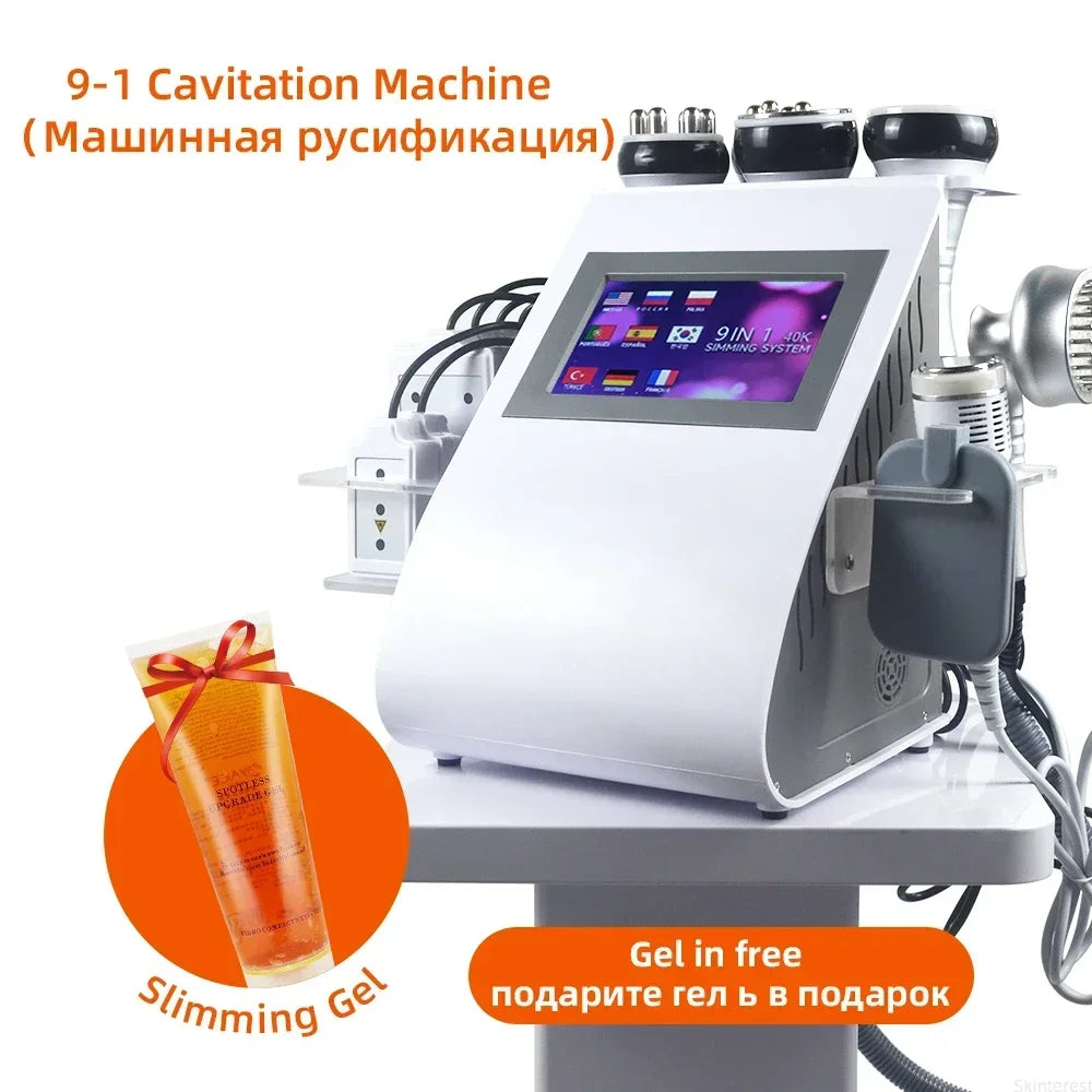 9 in 1 40K Ultrasonic Cavitation Machine Vacuum Lipo Lase Slimming Burn Fat Lift tighten Skin Tighten Spa  Body shaping Massage