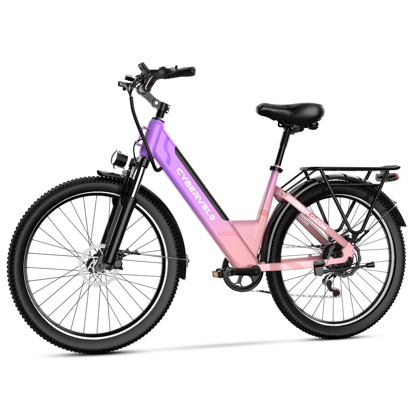 Cybervelo EK2 1000 Peak Electric Bike, 80 Miles Removable Battery Ebike, 26" Electric E Bike with 7-Speed,Adult Electric Bicycle