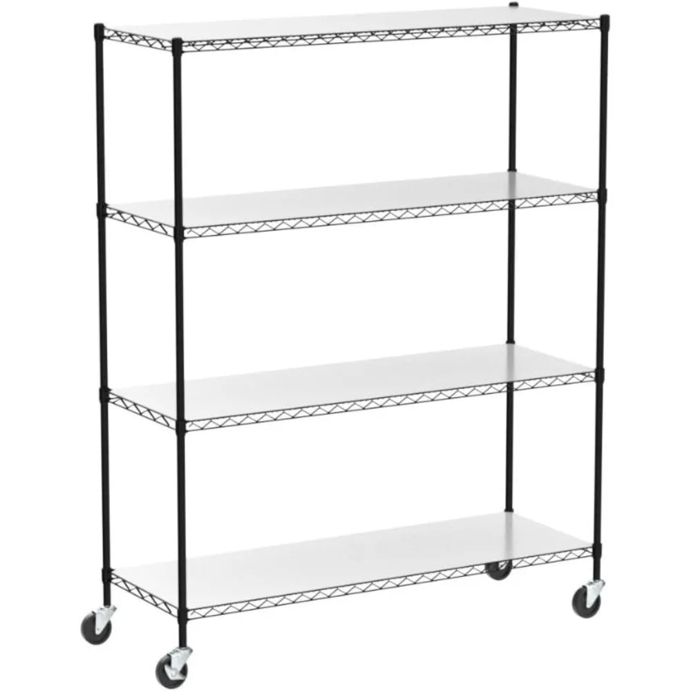 Commercial Grade Heavy Duty Wire Shelving w/Wheels, Leveling Feet & Liners, Storage Metal Shelf, Garage Shelving Storage