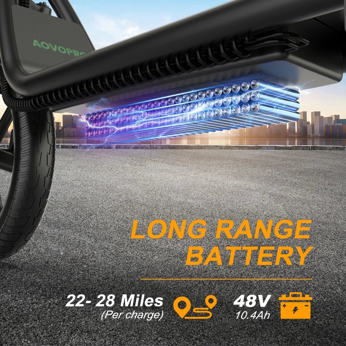 AOVOPRO ESBS 500W 14inch Electric Bicycle 10.4AH Battery 28Miles Max Range 22MPH Max Speed Shock Absorption Foldable Adult Ebike