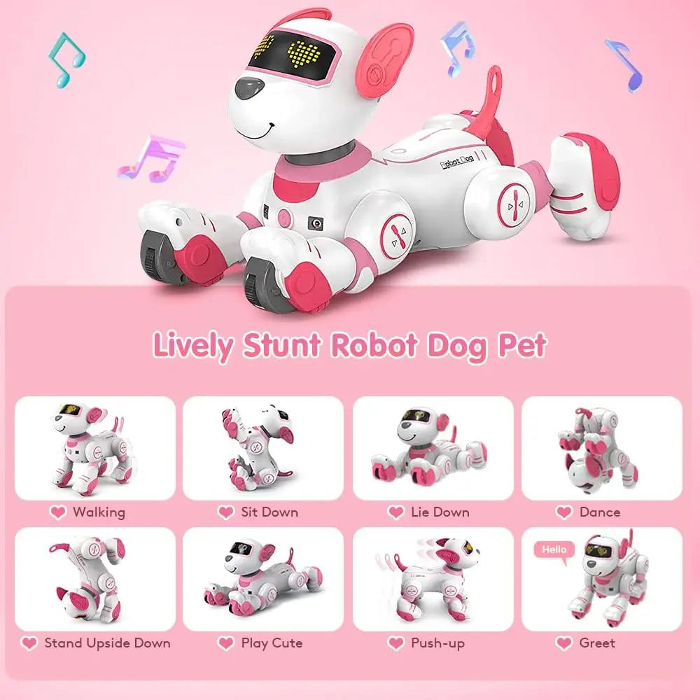 Funny RC Robot Electronic Dog Stunt Dog Voice Command Programmable Touch-sense Music Song Robot Dog Toy Christmas Gifts for Kids