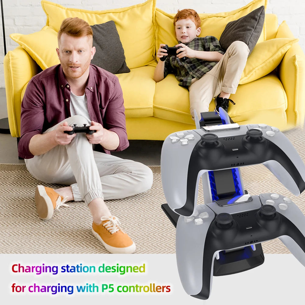 Dual Fast Controller Charger Type-C Dual Controller Charging Stand Controller Charging Docking Station for Playstation5