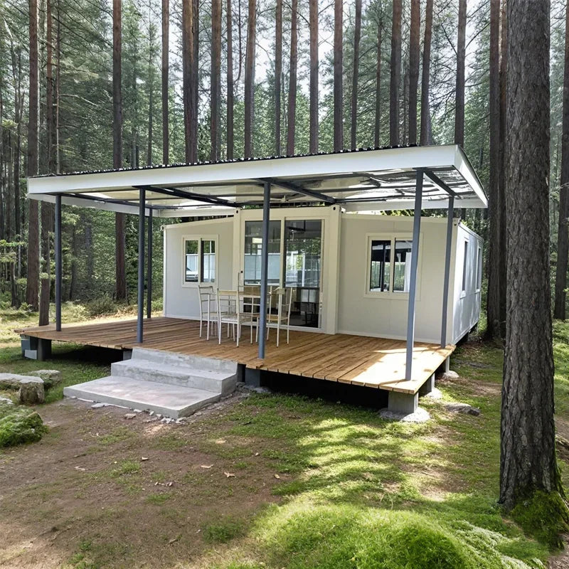 Tiny House 20ft 40ft Foldable Container Home Prefab Folding House for Sale Modern Double-wing Extended Wooden Container House