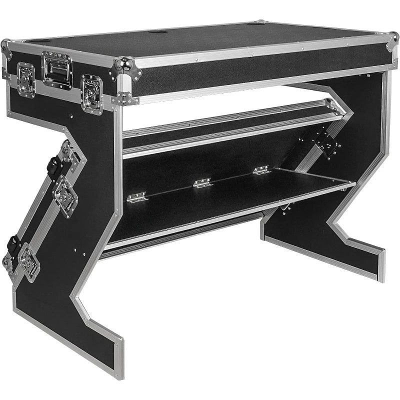 DJ Z-Table Workstation Folding Mobile Flight Case with Wheels and Handles, Durable Plywood (STDJT-Z46W)Musical