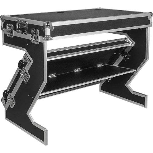 DJ Z-Table Workstation Folding Mobile Flight Case with Wheels and Handles, Durable Plywood (STDJT-Z46W)Musical