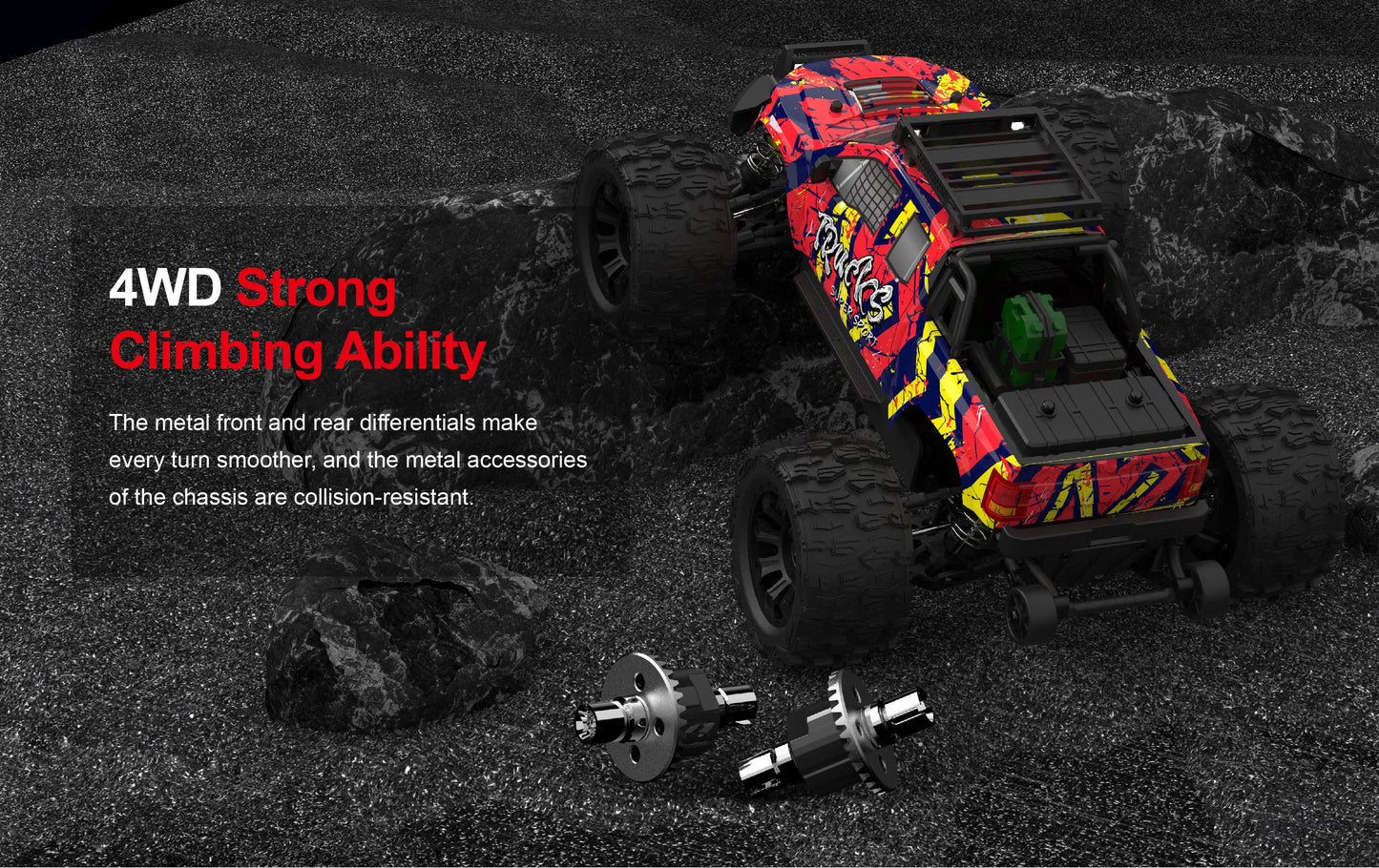 80km/h JIUSI PT14R 1/14 RC Car Brushless 2.4G Remote Control Racing Car 4WD High Speed Off-road RC Truck 3S 35C 2200mAh