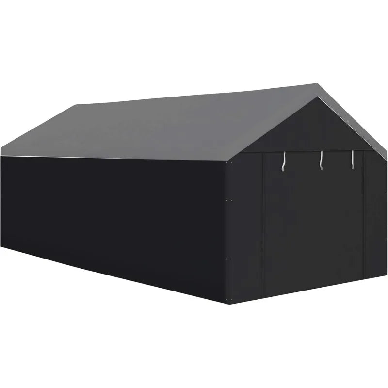 Canopy Sidewalls Only for Carport, Car Garage Tent & Shed, Domain, 10 x 20 Ft, Black