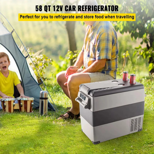 VEVOR 22-45L Car Refrigerator - 12/24V & 110-240V Dual Voltage Portable Compressor Freezer for Camping, RV & Overlanding