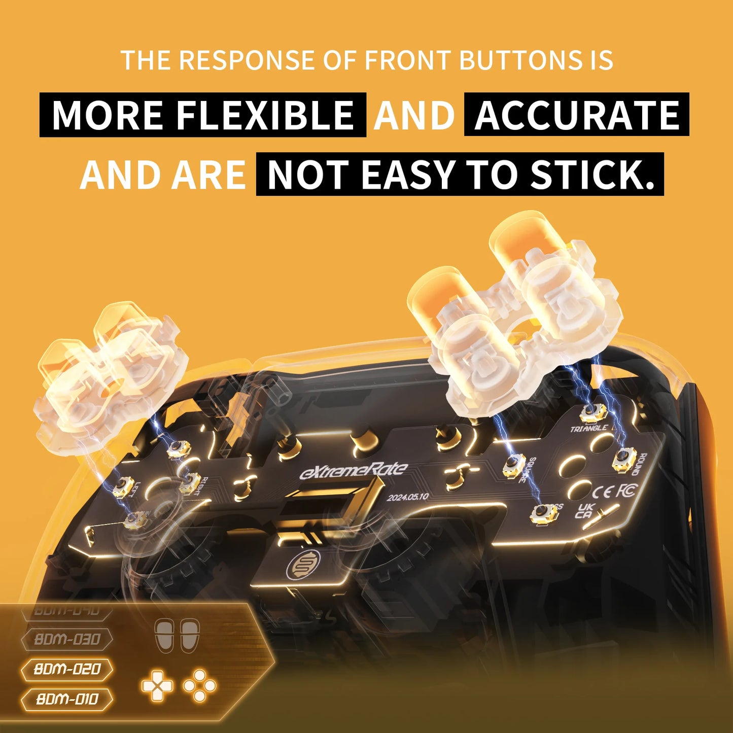 eXtremeRate Face Clicky Kit V3, Custom Tactile Switch Dpad Action Buttons, Mouse Click Kit for ps5 Controller BDM-010 BDM-020