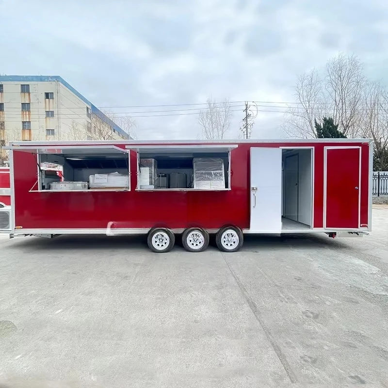 Luxury Mobile Food Truck Trailer With Toilet Multifunctional Street Food Car Ice Cream Catering Trailer