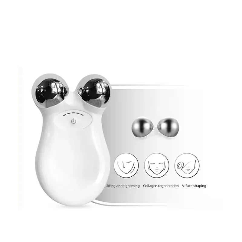 Microcurrent Facial Massager Roller Anti Wrinkles EMS Face Lift Skin Tightening Machine Face Firming Slimming Skin Care Tools