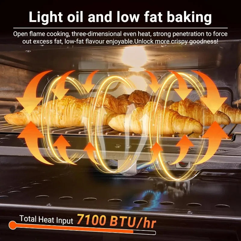 AMZCHEF RV Gas Range 17 Inches Tall, 1.24 Cu.Ft Propane Range Oven with 3 Burners Stove for RV, Apartment, Mobile Home