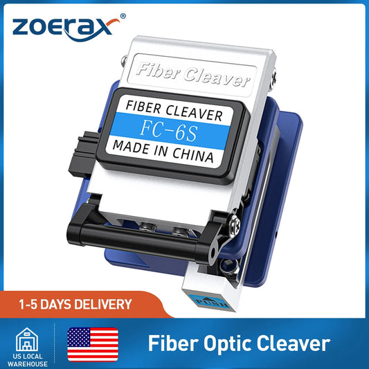 ZoerRax FC-6S Fiber Optic Cleaver FTTH High Precision Optical Fiber Cleaver with Dedicated Metal Cable Cutting Knife