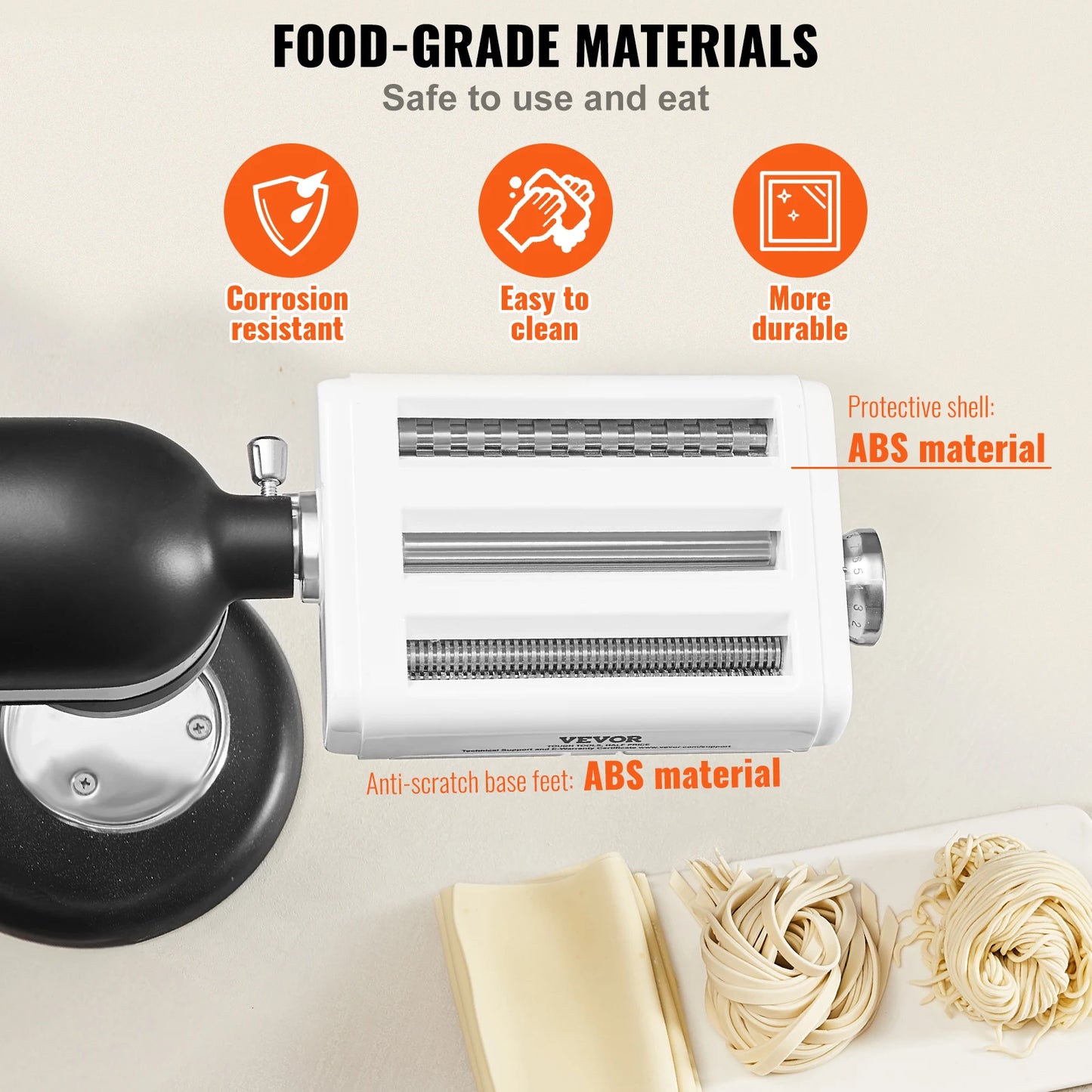 SucceBuy Pasta Attachment for KitchenAid Stand Mixer 3-IN-1 Stainless Steel Pasta Roller Cutter Set Including Pasta Sheet Roller