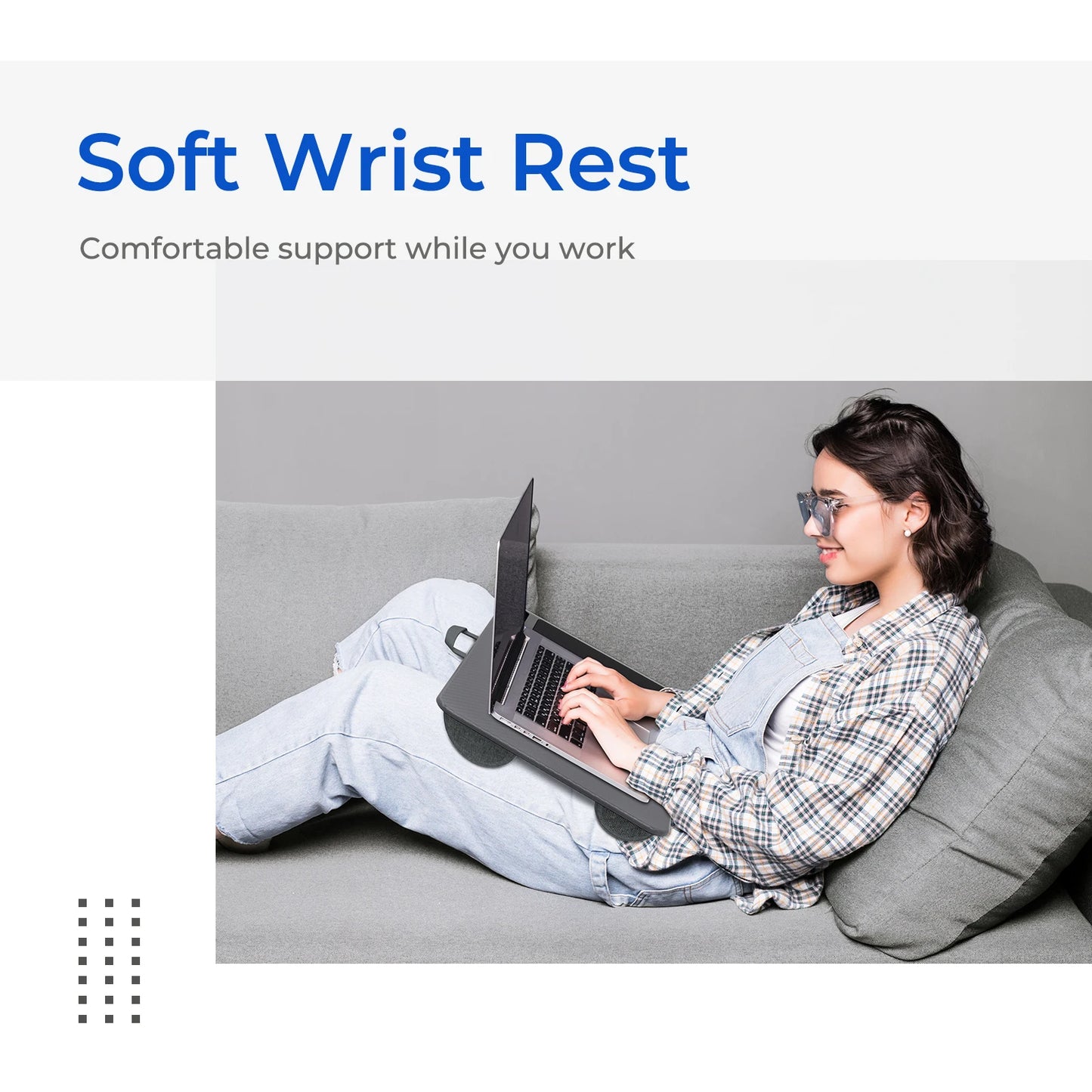 Lap Desk Home Office Pro Mouse Pad and Phone Holder 21.1x12inch Anti-Slip Strip PORTABLE LIGHTWEIGHT for Bed Sofa Couch Travel