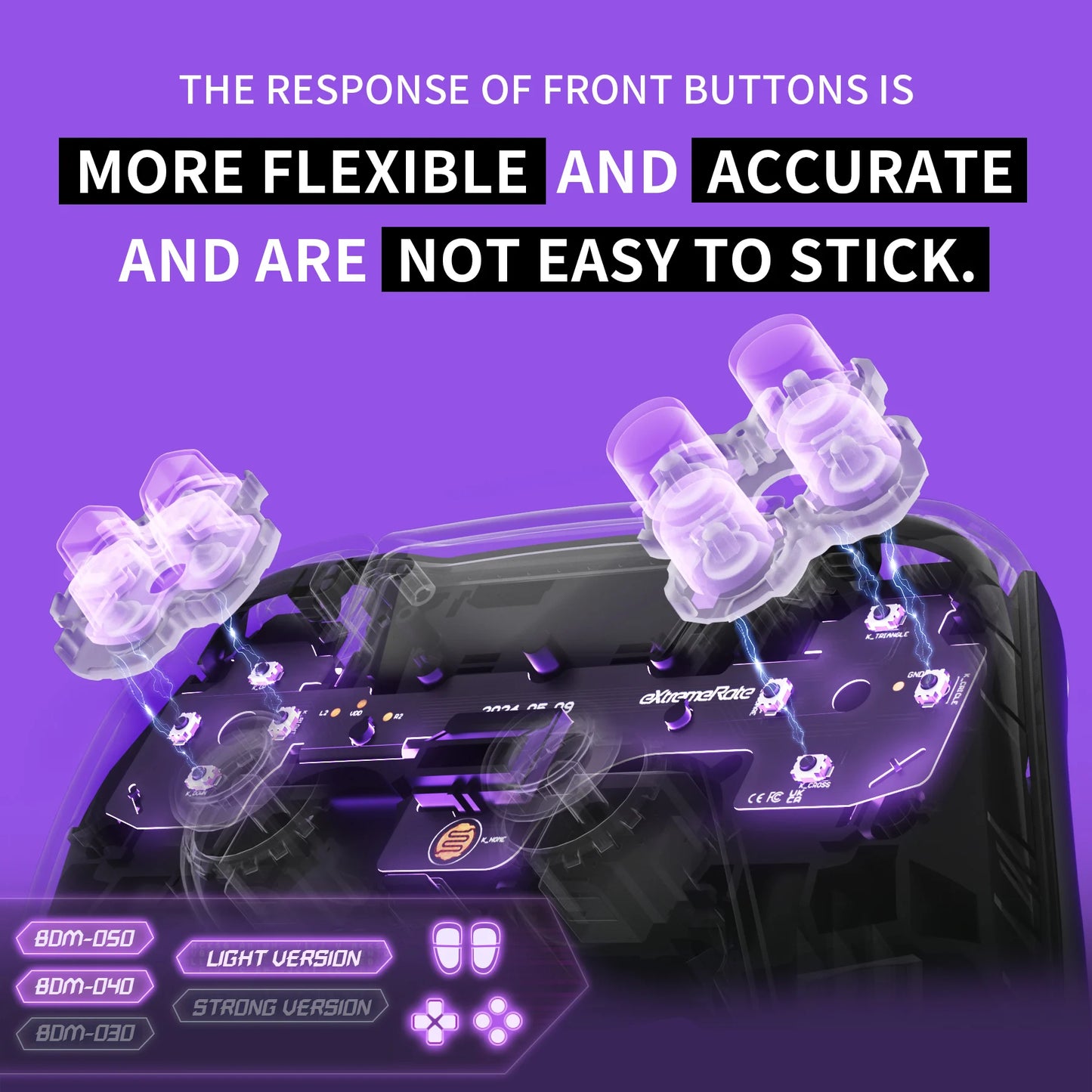 eXtremeRate Whole Clicky Kit V2 for ps5 Controller BDM-040/050 Shoulder Face Dpad Buttons, Micro Switch Clicky Hair Trigger Kit