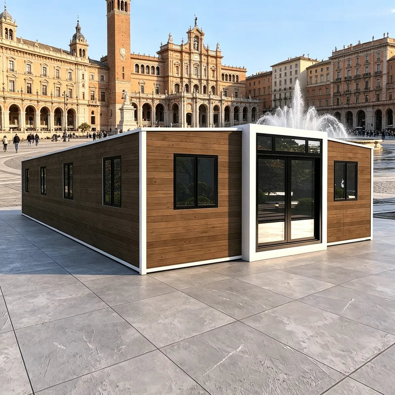 Space Saving Foldable Container House With Excellent Mobility and Stacking Capability Perfect for Pop up Stores