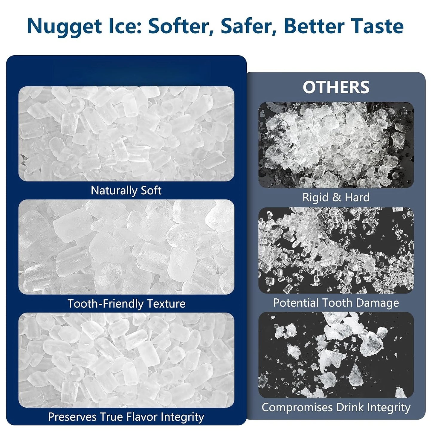 1. **Countertop Ice Maker 41 Lbs/24h, Chewable Nugget Ice Machine with Side Water Tank, Ready in 6 Mins, Customized**