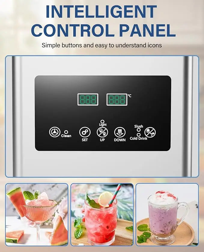 Commercial Slushy Machine, 15L/3.96 Gallon Margarita Machine, 450W Stainless Steel Smoothie Frozen Drink Maker, Self-Cleaning