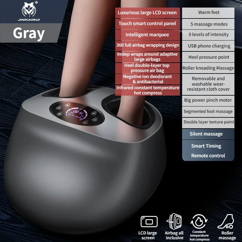 Smart Airbag Wrap Stretching Up Heated Balance Foot Pneumatic Well Massager With Remote Control