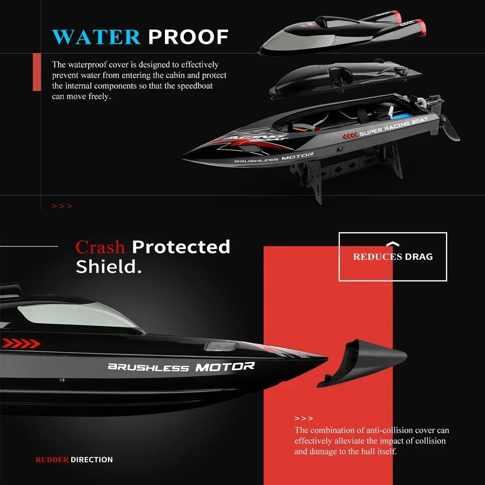 WLtoys WL916 WL911-A RC Boat 2.4Ghz 55KM/H 21KM/H High Speed Racing Ship Remote Control Speedboat Toys For Adults Kids