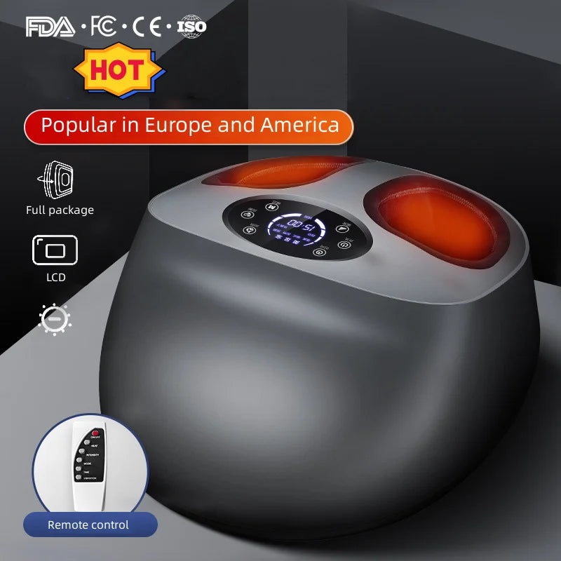 Smart Airbag Wrap Stretching Up Heated Balance Foot Pneumatic Well Massager With Remote Control