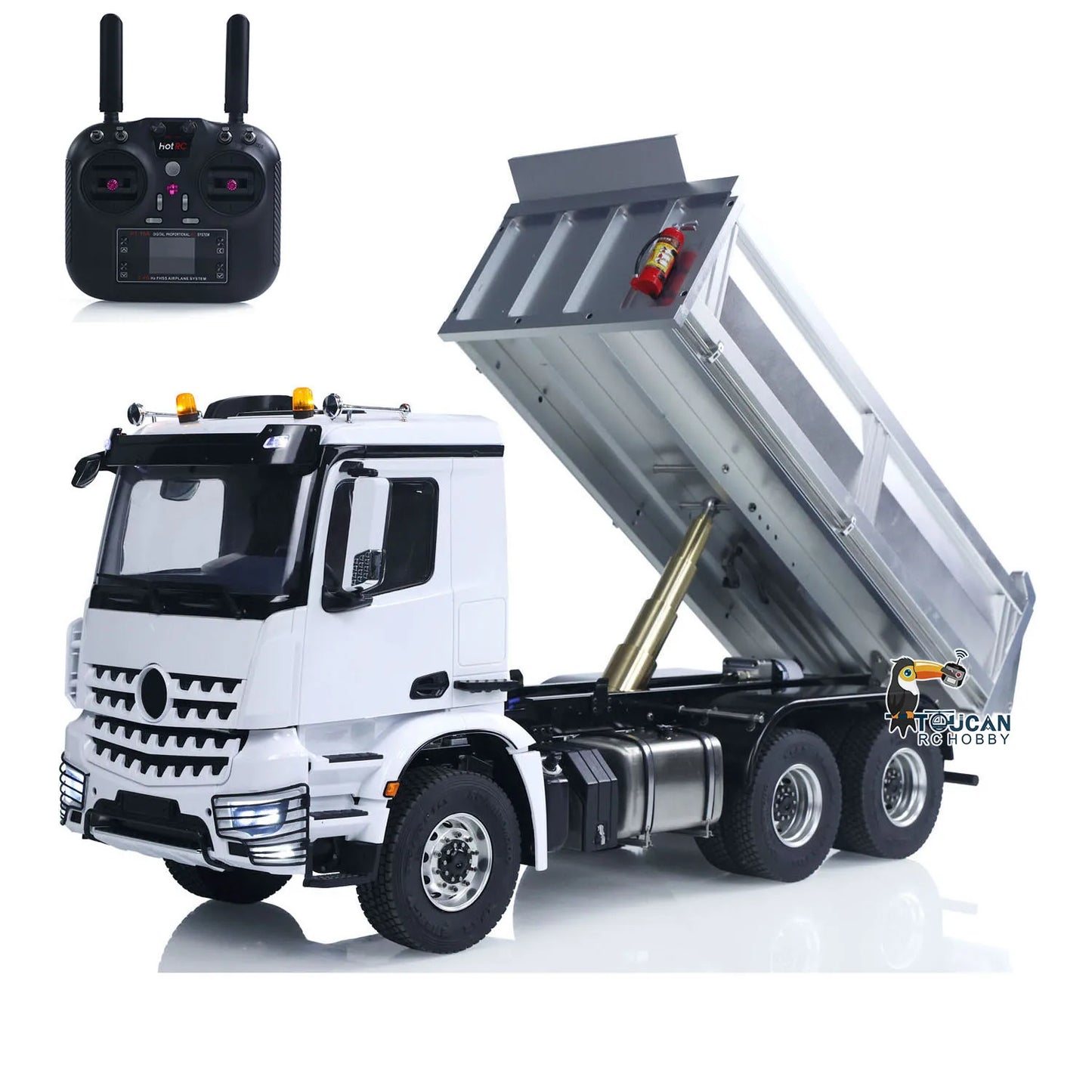 RC Hydraulic Dump Truck 1:14 Two Speed Transmission Radio Controlled Tipper Car Model Differential Axle Light Sound Radio