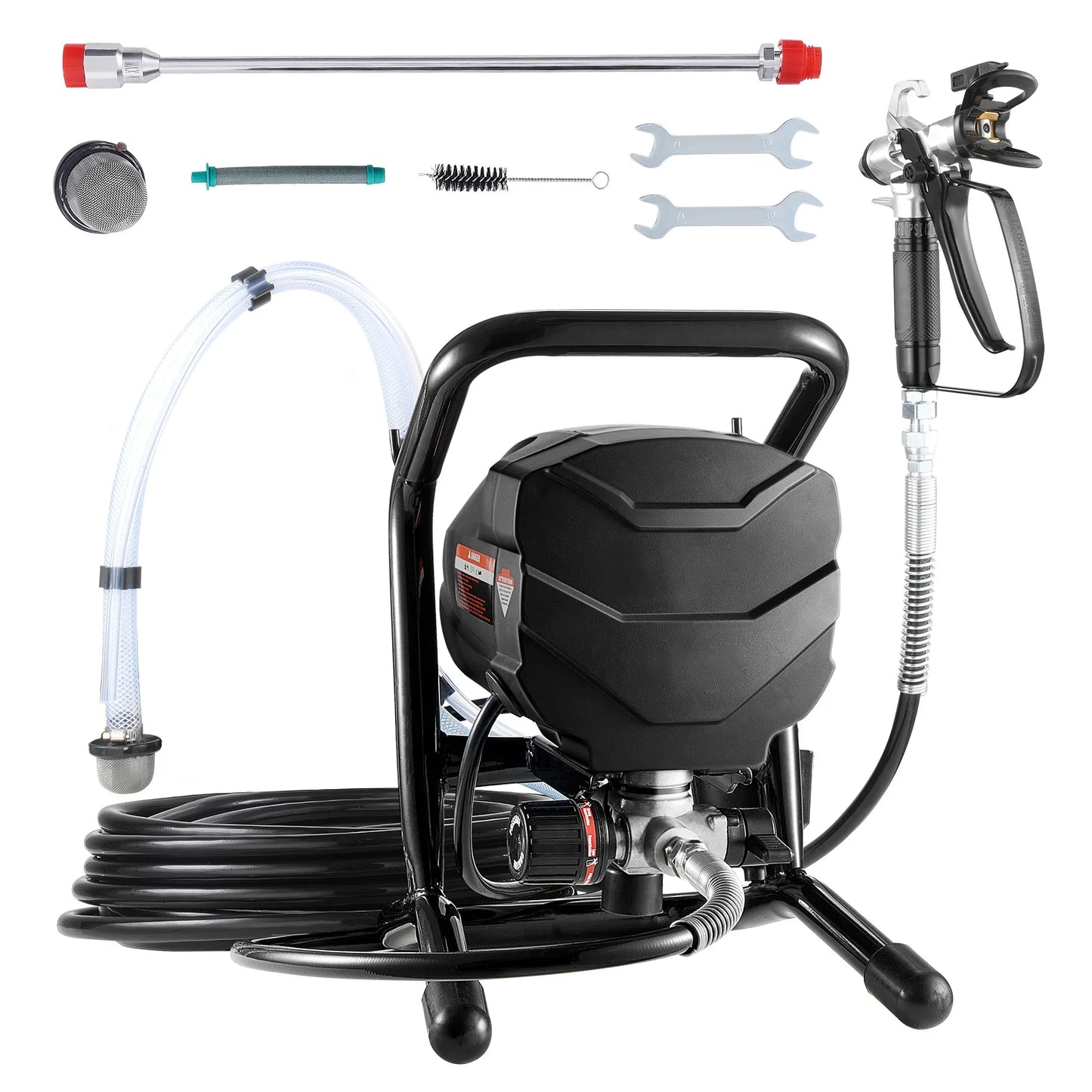 SucceBuy Stand Airless Paint Sprayer, 650W High Efficiency Airless Sprayer, 3000PSI Electric Paint Sprayer Machine Extension Rod