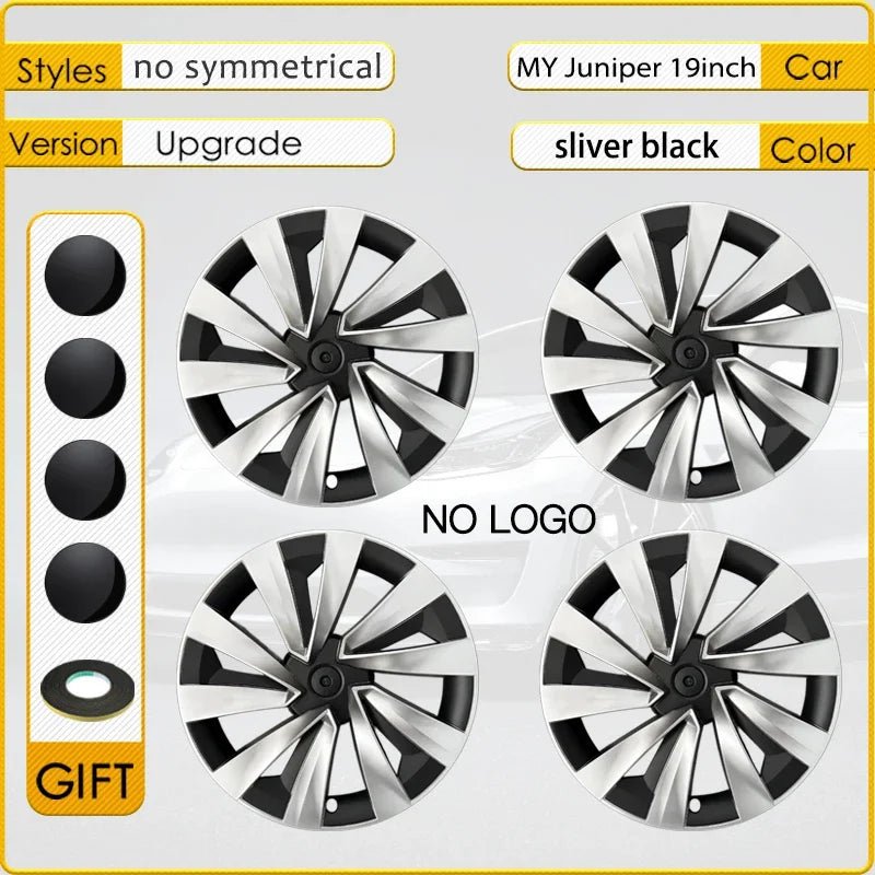 For Tesla Model Y Juniper 4PCS Wheel Cover 19 Inch Hub Cap Performance Replacement Crossflow Wheels Cap 2025 Full Rim Accessorie