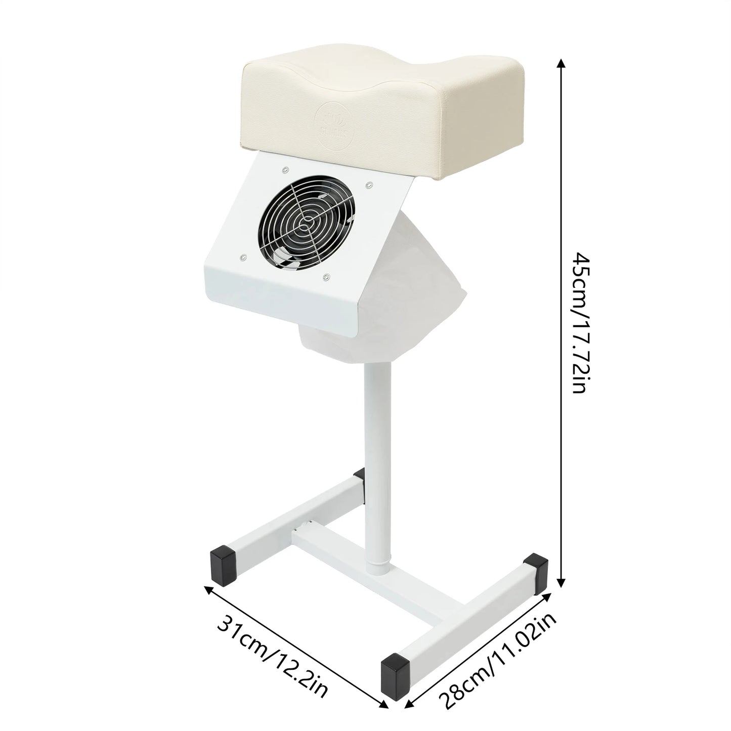 Pedicure Stool Chair  Adjustable Manicure Footrest  Salon Lift Stool  with Vacuum Cleaner  18.9-26.77in