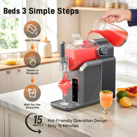 No Ice Needed Slushie Machine 72 oz Frozen Drink Maker Fast Freezing Slushy Machine Self-Cleaning 40dB Quiet Operation for Home