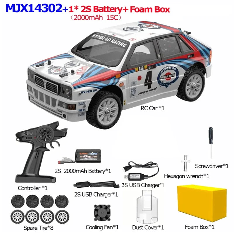 1/14 MJX 14302 New V2.0 Rc Car Brushless Motor Hyper Go 4wd Off-Road Remote Control Cars 55km High Speed Racing Drift Toy Kid