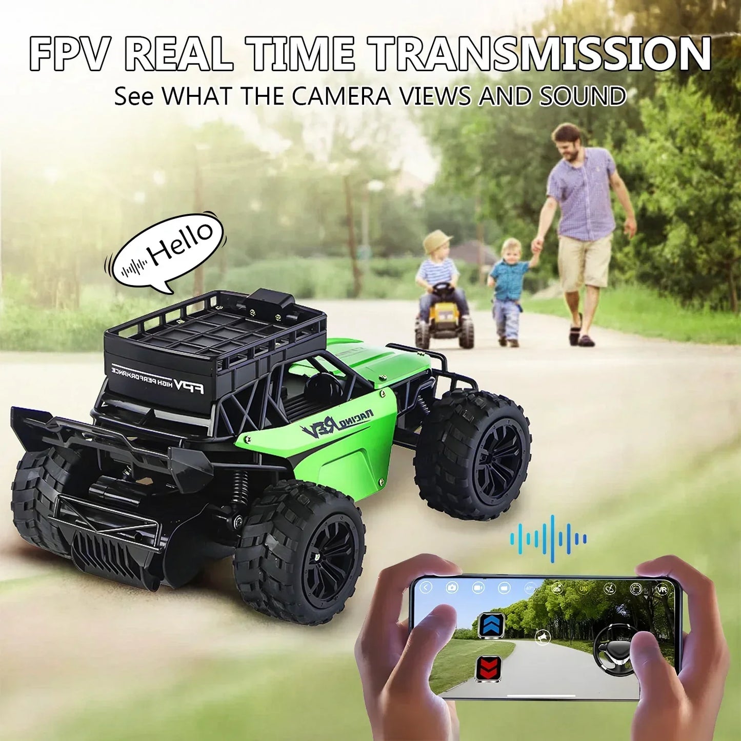 Remote Control Car with 1080P HD FPV Camera,Two-Way Voice Function High Speed Monster Trucks Toys for Kids Adults 60 Min Play