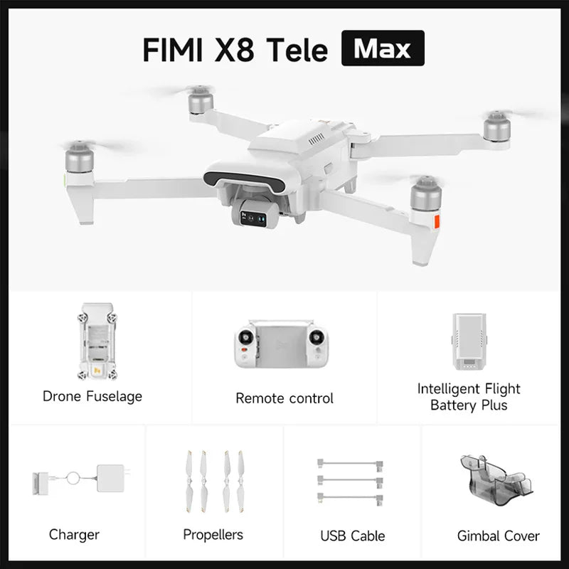 FIMI X8 TELE MAX 2025 New 3-Axis Gimbal 4K HDR 48MP 30x Camera Drone Professional GPS RC Quadcopter Ship from US