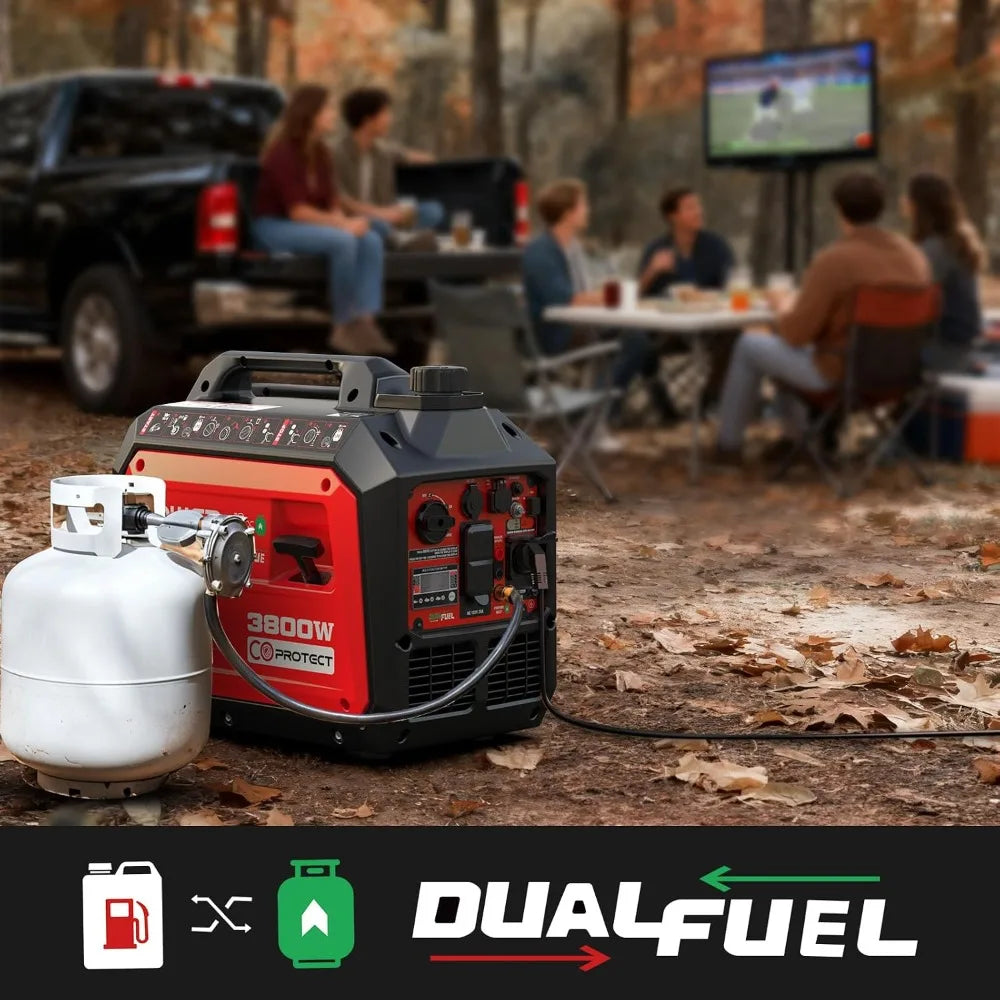 3800 Watt Dual Fuel Inverter Generator for Camping or Home Use, Custom