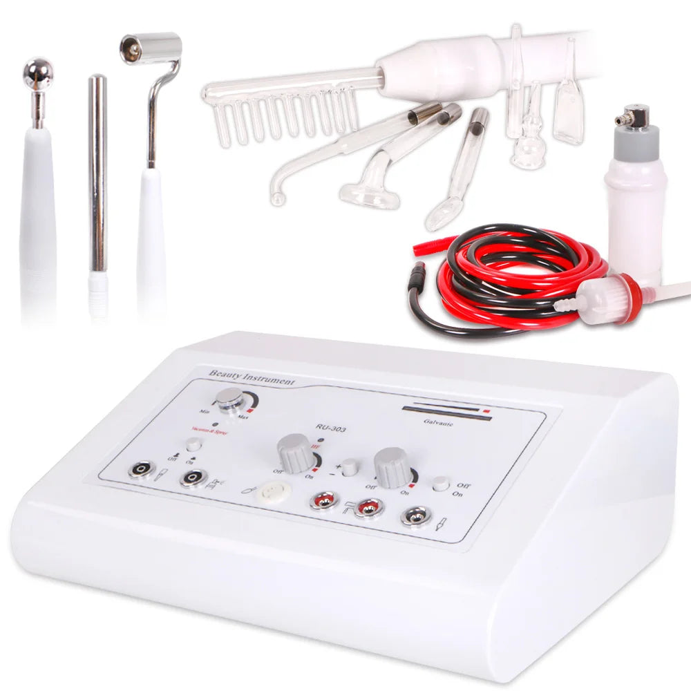 4in1 Beauty Equipment Multi-Function Machine HF Galvanic Vacuum  Spray Warranty