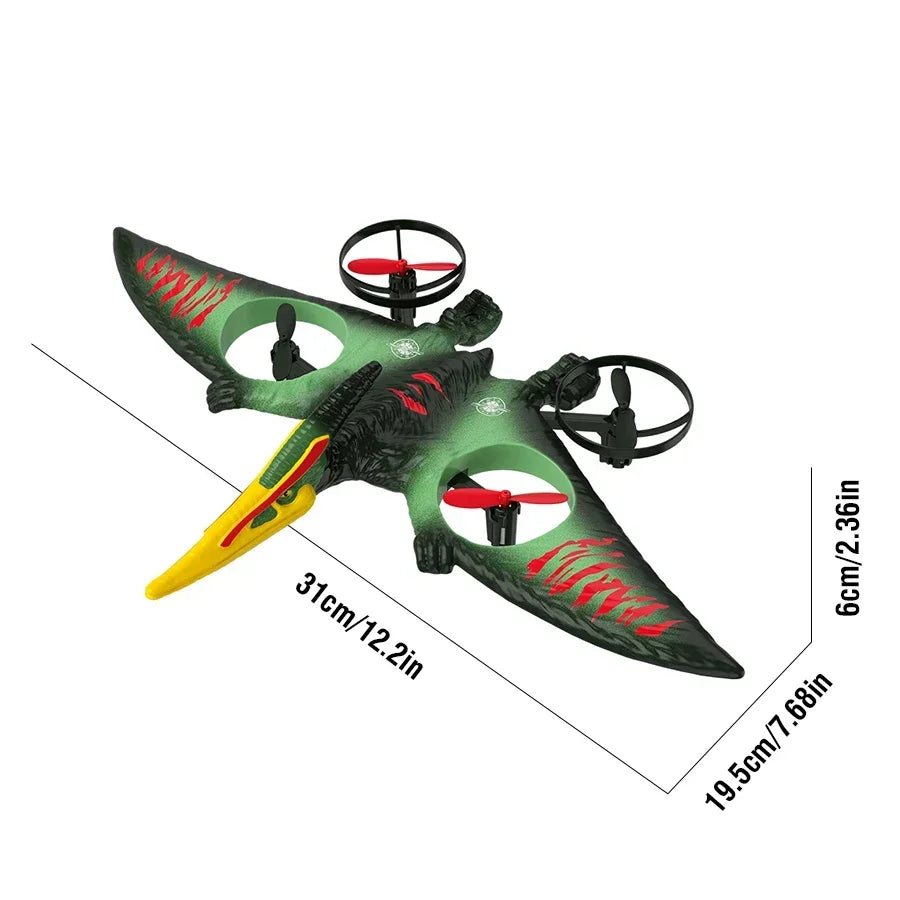 RC Simulation Pterosaur Drone Remote Control Foam Aircraft LED Night Lights 360 Stunt Roll Kids Toys Outdoor Game Boys Gifts